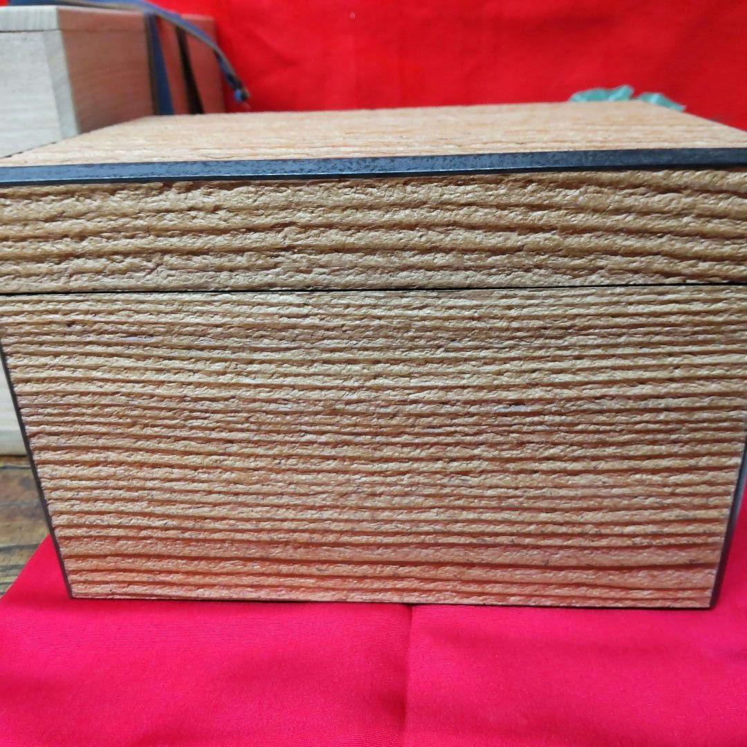 茶道具☆　平安　鳳斉　砂摺　黒柿縁　茶箱　　共箱　未使用保管品