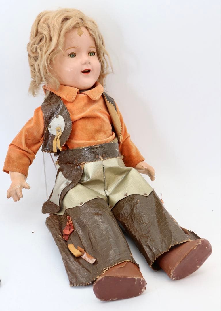 ビンテージ ・コンポジション・シャーリー・テンプル.ウエスタンスタイル約60cm